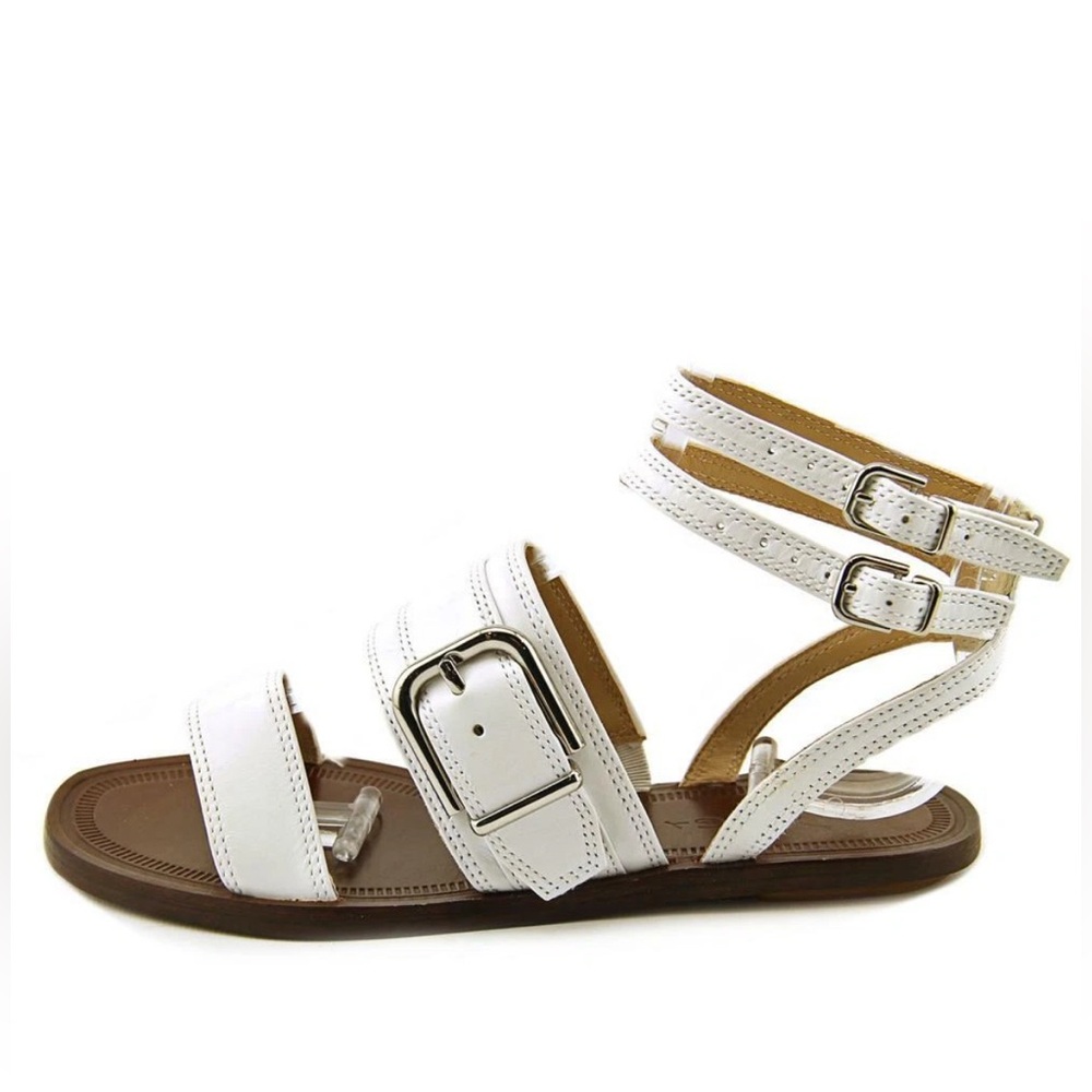 NEW Via Spiga White “Sedana” Leather Gladiator Sandal sz 7
